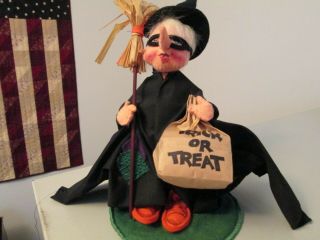 Annalee Mobilitee Halloween Trick Or Treat Witch Kid With Tags 1991 3036