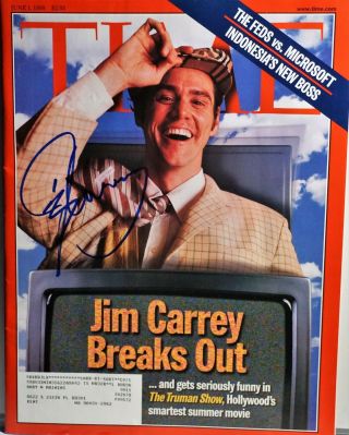 Jim Carrey Signed Time Mag