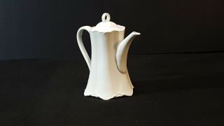 Hutschenreuther Racine White Coffee Pot - Teapot - Fine China 7 1/2 " Tall W/lid