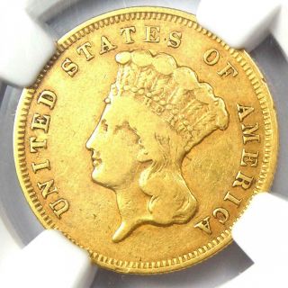 1857 - S Three Dollar Indian Gold Coin $3 - Certified Ngc Vf25 - Rare " S "