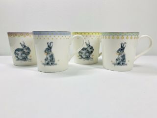 Spode China " Meadow Lane " Cups Set Of 4 With Rabbit Motif 12 Ounce Nib Easter