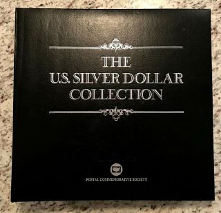 Wonderful Complete 35 Morgan,  Peace Silver Dollar & Stamp Set Us Postal Society