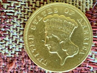 1861 Three Dollar Gold Coin - Type 3 - Rare Coin