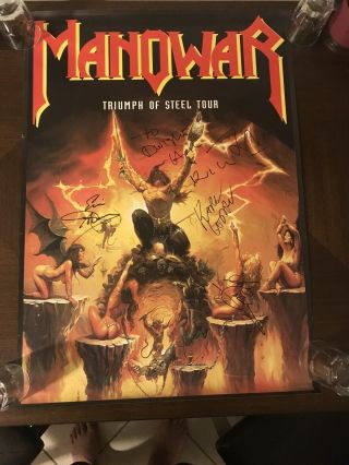 Manowar The Triumph Of Steel Tour Poster Signed 23x34