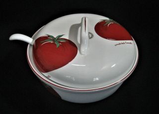 Over & Back Portugal Sundried Tomato 1 - Covered,  Lidded Round Tureen With Ladle