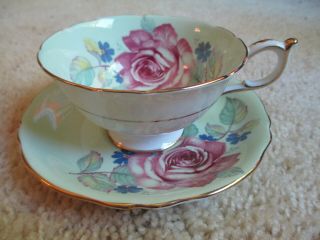 Paragon Cup & Saucer Gold Gilded With Large Pink/red Rose Nr
