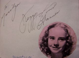 RARE 1945 PEGGY ANN GARNER SIGNED ALBUM PAGE AUTOGRAPH A TREE GROWS IN BROOKLYN 3