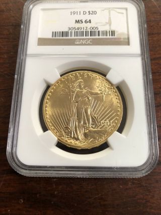 1911 - D $20 St.  Gaudens Double Eagle Gold NGC MS64 2