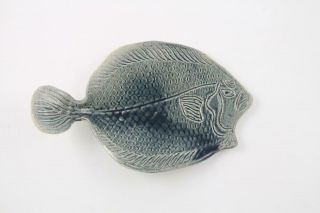 Vintage Ann Elizabeth Studio Art Pottery Sm Flounder Fish Seafood Serving Dish
