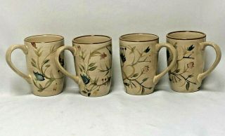 4 Home American Simplicity Floral Vines Coffee Mugs Cups No Chips