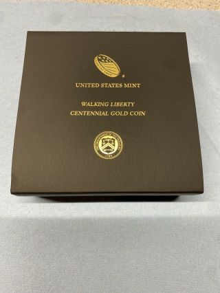 2016 W Walking Liberty Centennial Gold Coin.  9999 1/2 Oz