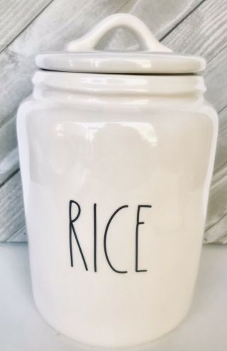 Rae Dunn Rice Large Letter Ceramic Canister By Magenta