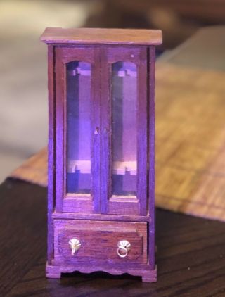 Dollhouse Miniature Gun Cabinet 1/12 Wood,  Handmade