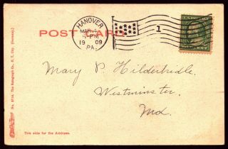 4 Mar 1909 Taft Inauguration Day Cancel On Little Round Top Postcard