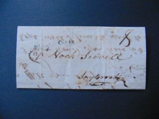 C.  1807 Folded Letter From Sea Captain - London Ct.  Straight Line Postmark