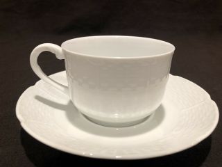 Ceralene A Raynaud Limoges Osier Cup And Saucer White Basketweave Many