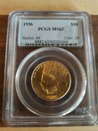 1926 $10 Indian Head Gold Eagle - Pcgs Ms62 Luster Honey Gold Bu