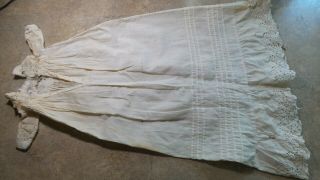 Antique Ornate Christening Gown Style Dress For Smaller Bisque & China Dolls