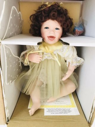 9” Vtg Ashton Drake Angel Porcelain Baby Doll " I Wish You Happiness " 1995 &