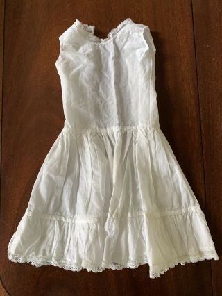 Vintage White Cotton Slip For Doll - Bisque - Composition - Antique