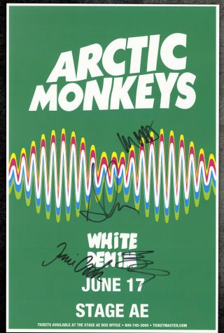 Arctic Monkeys Autographed Gig Poster Jamie Cook,  Alex Turner,  Matt Helders