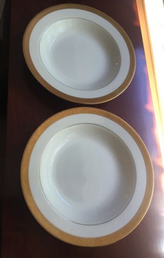 Set Of 2 Soup Bowls By Mikasa - Crown Jewel - Gold - Encrusted Ak019