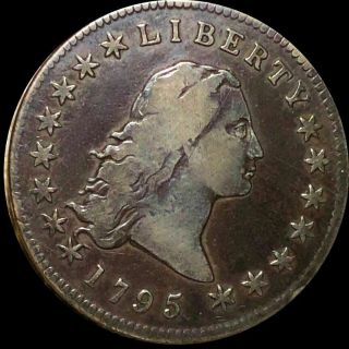 1795 Flowing Hair Dollar.  Philadelphia Key Date $1 Silver Coin