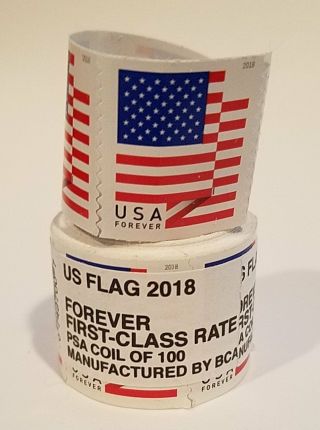 Usps Forever Stamps Flag Roll Of 100 X 5; Total Of 500 Stamps