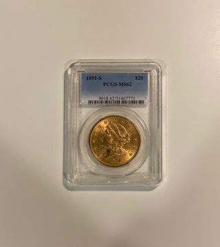 1891 - S Us Gold $20 Double Eagle,  Pcgs Ms62