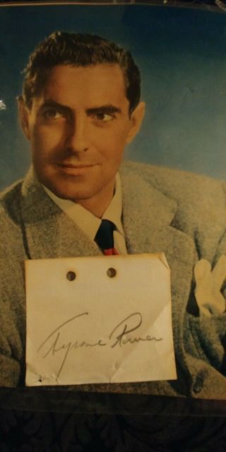 Autographed Tyrone Power (d.  1958) Signed Autographed Album Page Wwii Usmc