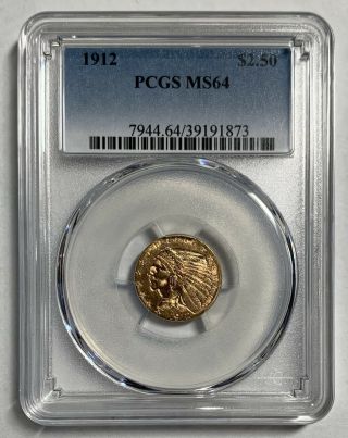 1912 $2.  50 Gold Pcgs Ms64