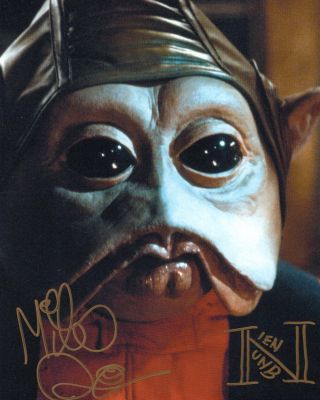 Mike Quinn Signed Autograph Star Wars In Person 8x10 With Nien Nunb