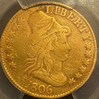 1806 Capped Bust $5 Gold Eagle - Round 6 - Pcgs Certified Vg Details Rare