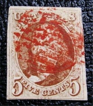 Nystamps Us Stamp 1 Red Cancel $375
