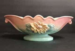 Rare Vintage 1940’s Hull Art Pottery Usa Water Lily Console Bowl L - 21 - 13 1/2