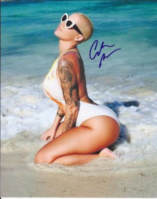 Amber Rose Signed Autographed 8x10 Photo Sexy Model B