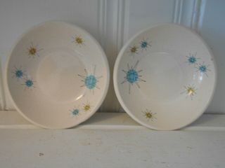 Franciscan Atomic Starburst Set Of 2 Cereal Bowls With Flaws