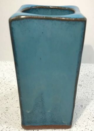 Joan Mallick Block Island Blue Art Pottery Vintage Vase Artist Signed,  Lovely 2