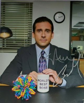 Steve Carell Hand Signed 8x10 Photo W/ Holo The Office