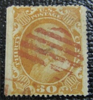 Nystamps Us Stamp 38 Red Cancel $475