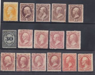 Us Official Stamps Lot 1873 (16) Different &.  Scott Value $1500