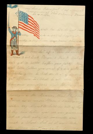 Civil War Patriotic Letter,  Orleans La Mississippi River On Board Ship 1862
