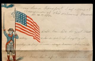 Civil War Patriotic Letter,  Orleans LA Mississippi River on board Ship 1862 2