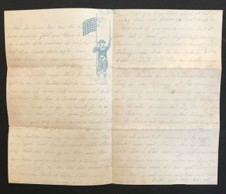Civil War Patriotic Letter,  Orleans LA Mississippi River on board Ship 1862 3