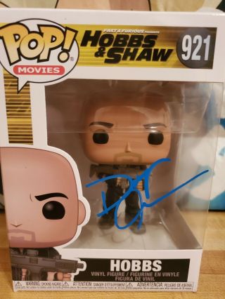 Dwayne The Rock Johnson Signed Funko Pop Hobbs And Shaw Fast And Furious Wwe