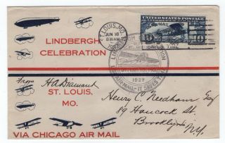 C10 Lindbergh Spirit Of St Louis Airmail 1927 Fdc C10 - 17 First Diamant Cachet