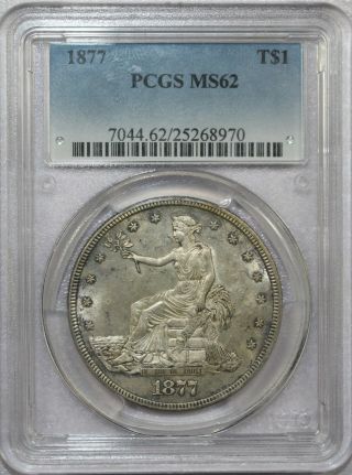 1877 Trade Silver Dollar Ms62 Pcgs - 25268970