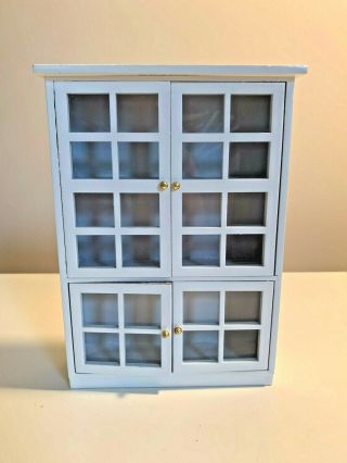 Dollhouse Miniature 1:12 White Wood Kitchen Pantry Cabinet