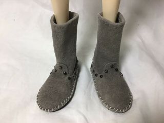 Bjd - Msd 1/4 Grey “suede Type” Slip On Boots