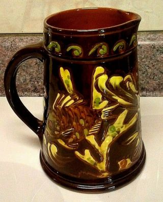 British Pottery Water Pitcher - Signed/dated By: C.  H.  Brannam